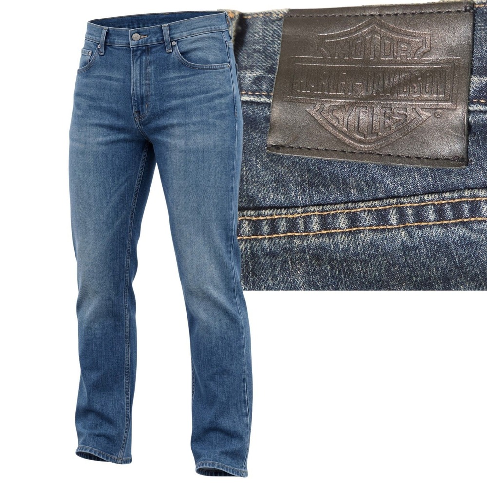 Harley Davidson Jeans Mens 42x30 Blue Boot Cut Genuine MotorClothes Denim